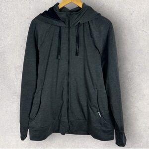 Outdoor Research Womens‎ Emersion Fleece Grey Full Zip Hoodie Jacket Size XL UPF